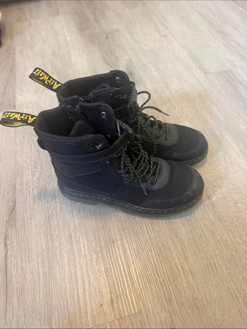 Doc Martens Dr Combs J LA 004 Youth Kids Combat Boots Sz 3 Canvas Zip Black